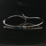 14k Yellow Gold and 0.50cttw Diamond Bypass Bangle Bracelet 7"