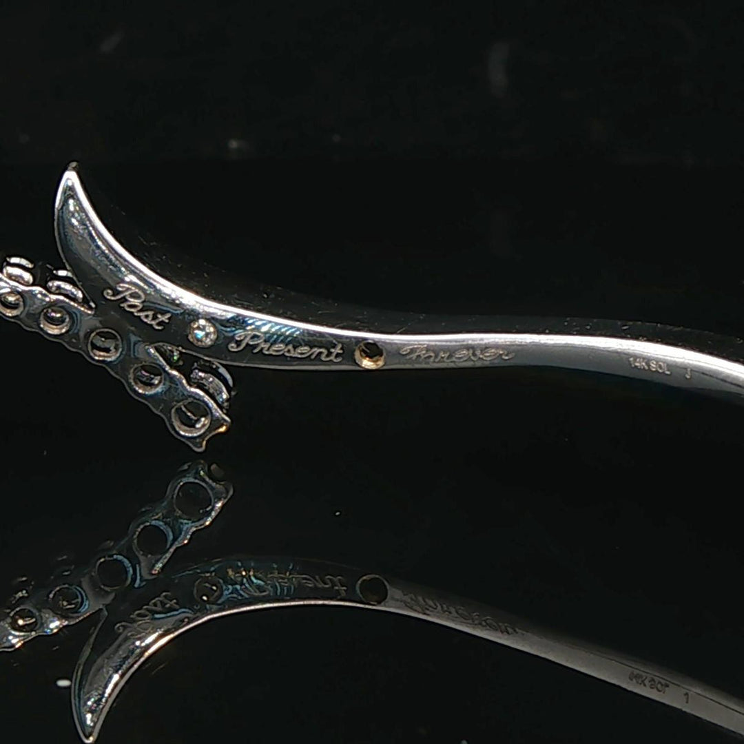 14k Yellow Gold and 0.50cttw Diamond Bypass Bangle Bracelet 7"