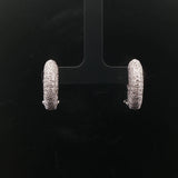14k White Gold and 0.50cttw Pave Diamond Huggie Earrings