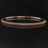 14k Rose Gold and 0.50cttw Diamond Flex Bangle Bracelet 6.5"