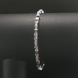 14k White Gold and 1cttw Round and Baguette Diamond Link Bracelet 7"