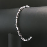 14k White Gold and 1cttw Round and Baguette Diamond Link Bracelet 7"