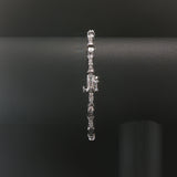 14k White Gold and 1cttw Round and Baguette Diamond Link Bracelet 7"