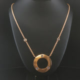 14k Yellow Gold and 0.50cttw Diamond Solid Circle Pendant Necklace 19"