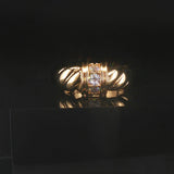 18k Yellow Gold and 0.36cttw Three Diamond Twist Band Ring Size 6