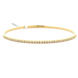 Brand New 14k Yellow Gold and 1.4cttw Diamond Flex Bangle Bracelet 7"