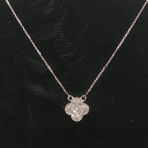 Brand New 0.50cttw Natural Diamonds Clover Pendant Necklace in 14k White Gold