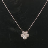 Brand New 0.50cttw Natural Diamonds Clover Pendant Necklace in 14k White Gold