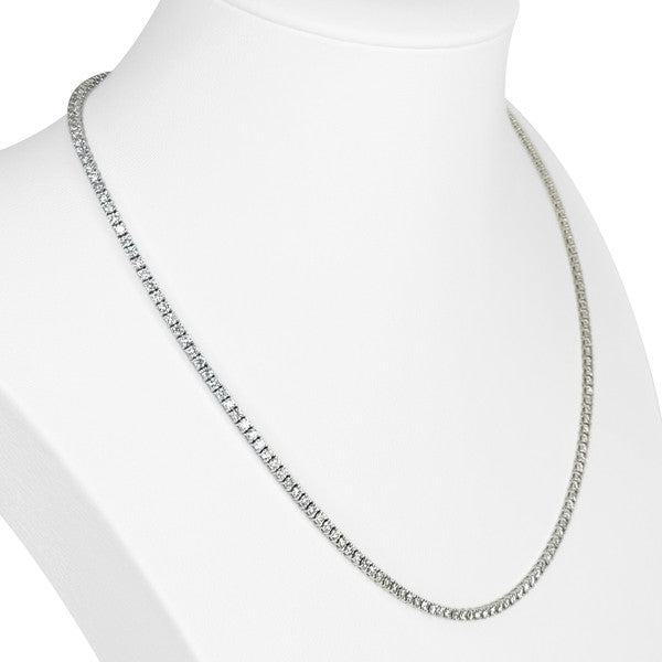 Brand New 8cttw Natural Diamond Tennis Necklace in 14k White Gold 18"