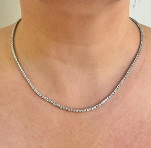 Brand New 8cttw Natural Diamond Tennis Necklace in 14k White Gold 18"