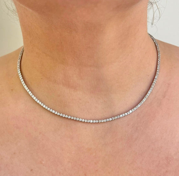 Brand New 6cttw Natural Diamond Tennis Necklace in 14k White Gold 16