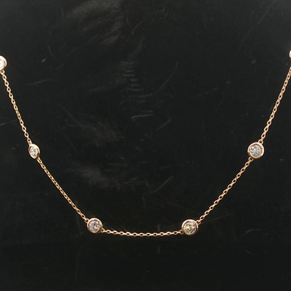 Brand New 2cttw Natural Diamonds by the Yard Necklace in 14k Yellow Gold