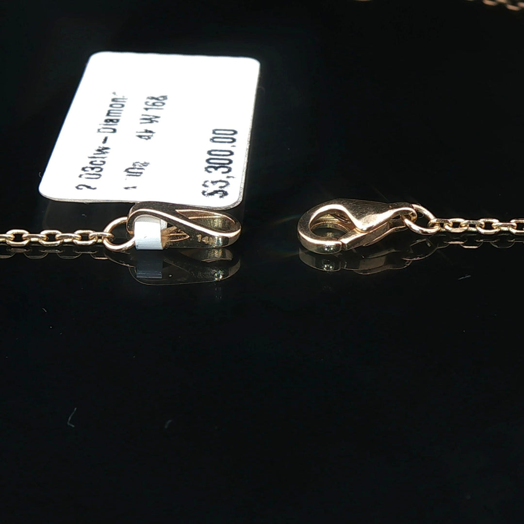Brand New 2cttw Natural Diamonds by the Yard Necklace in 14k Yellow Gold