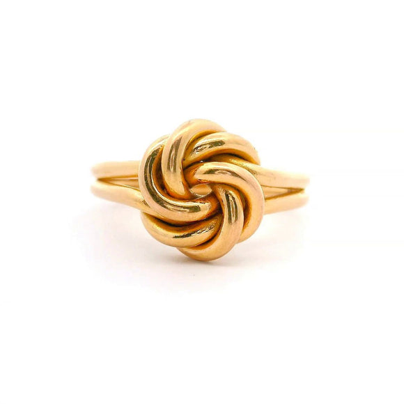 19k Portuguese Yellow Gold 7g Solid Ladies Knot Ring Size 7