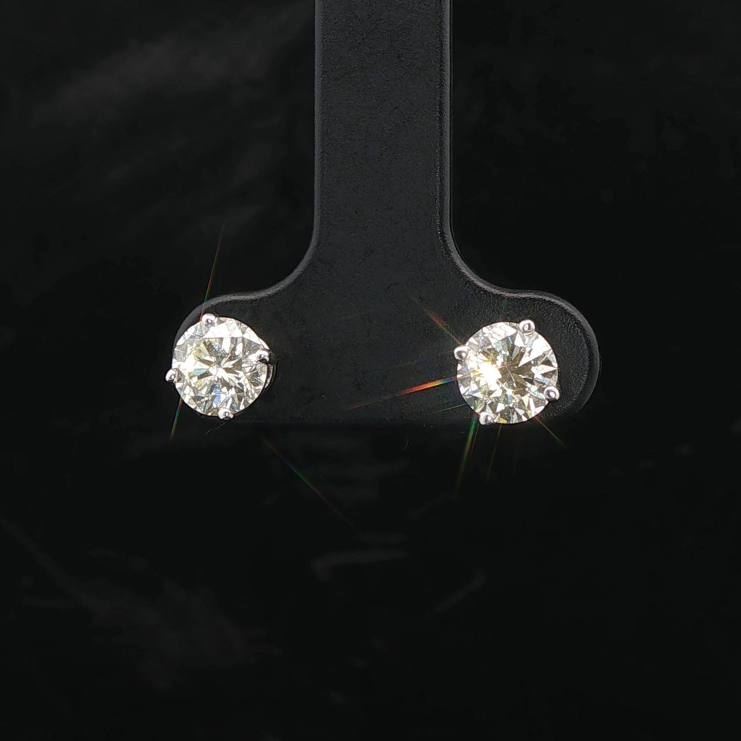 Brand New 1.25cttw Natural Diamond Stud Earrings in 14k White Gold