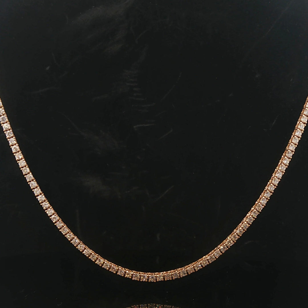 Brand New 7cttw Natural Diamond Tennis Necklace in 14k Yellow Gold
