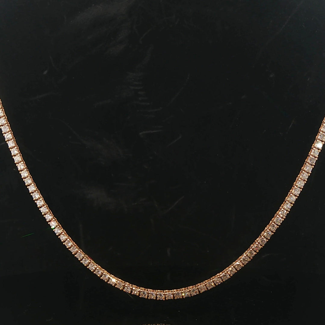 Brand New 7cttw Natural Diamond Tennis Necklace in 14k Yellow Gold