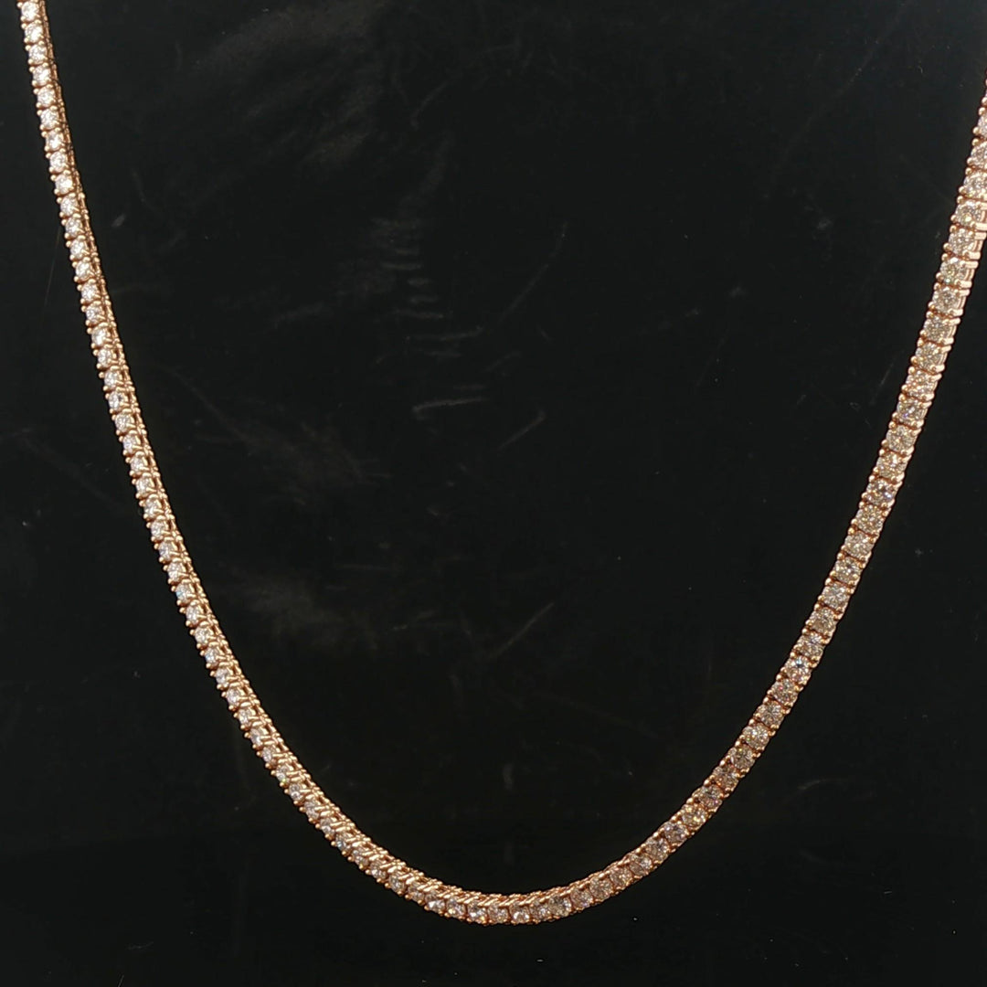 Brand New 7cttw Natural Diamond Tennis Necklace in 14k Yellow Gold