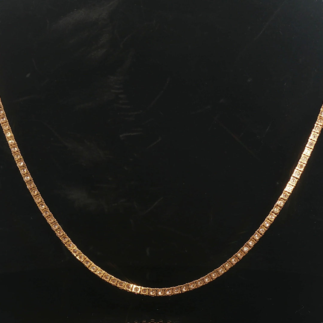 Brand New 7cttw Natural Diamond Tennis Necklace in 14k Yellow Gold