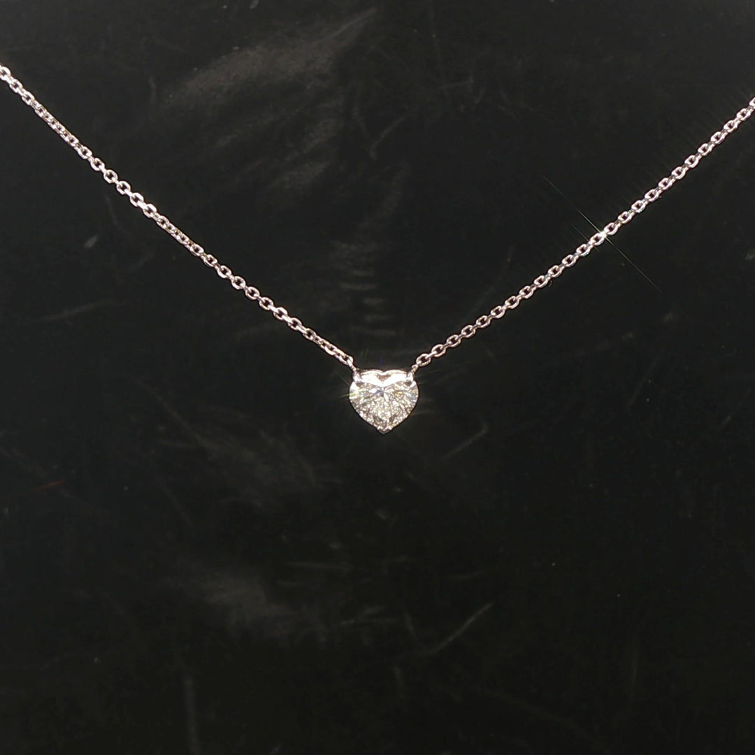 Brand New 1ct Heart Cut Natural Diamond Pendant Necklace in 14k White Gold