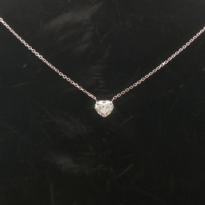 Brand New 1ct Heart Cut Natural Diamond Pendant Necklace in 14k White Gold