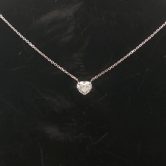 Brand New 1ct Heart Cut Natural Diamond Pendant Necklace in 14k White Gold