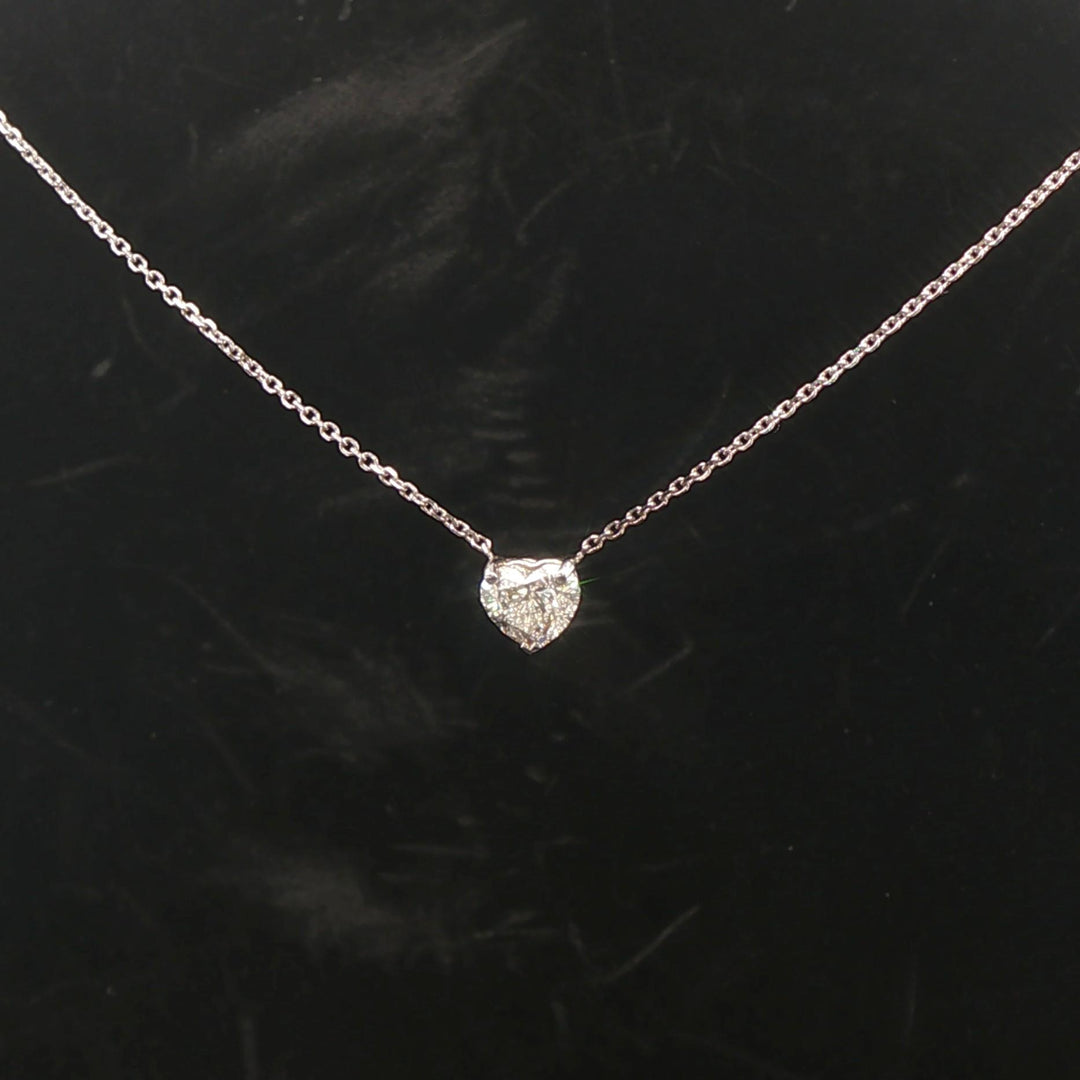 Brand New 1ct Heart Cut Natural Diamond Pendant Necklace in 14k White Gold