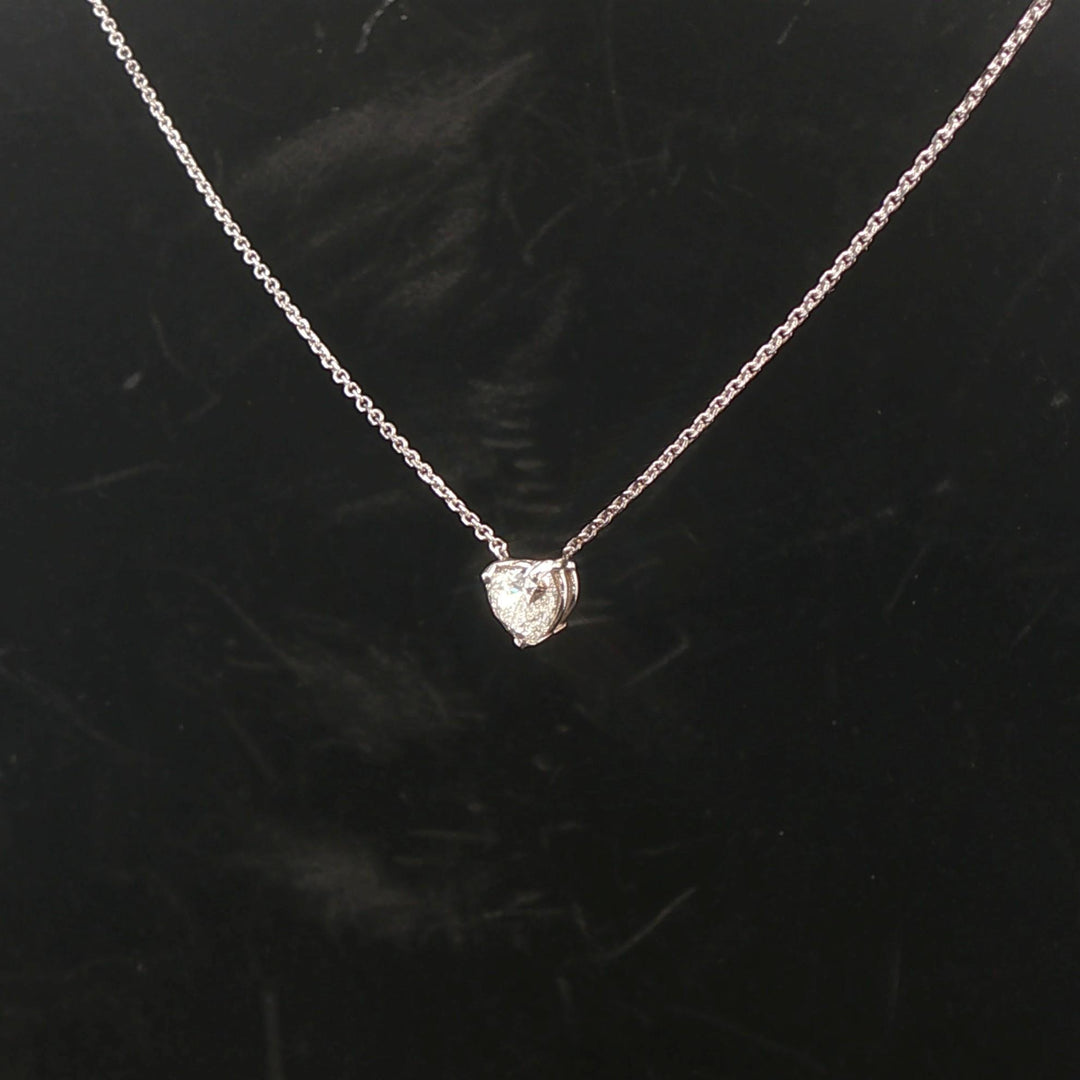 Brand New 1ct Heart Cut Natural Diamond Pendant Necklace in 14k White Gold