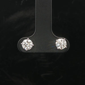 Brand New 1cttw Natural Diamond Stud Earrings in 14k White Gold