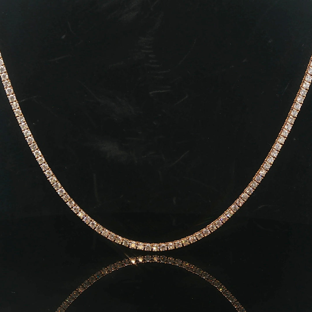 Brand New 8.5cttw Natural Diamond Tennis Necklace in 14k Yellow Gold