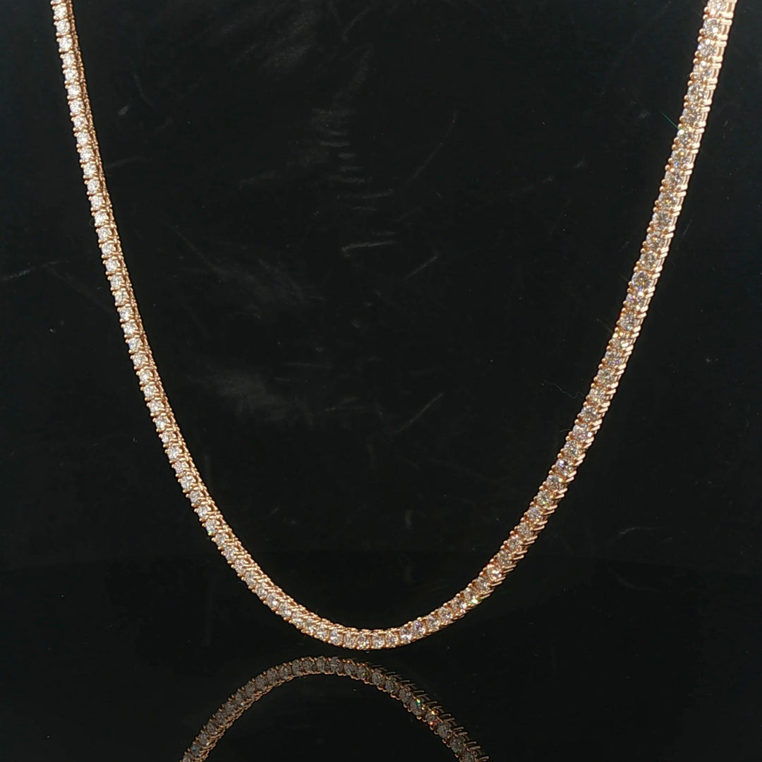 Brand New 8.5cttw Natural Diamond Tennis Necklace in 14k Yellow Gold