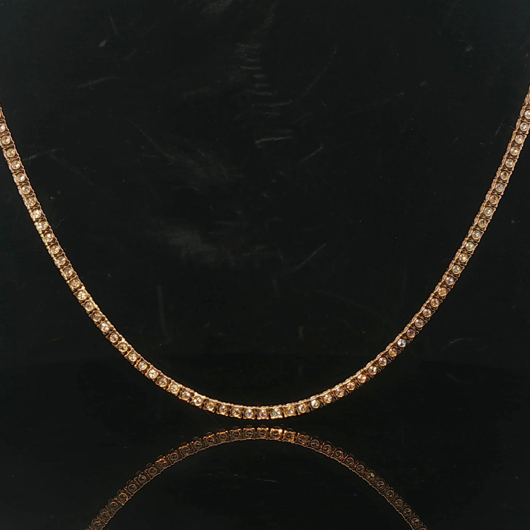 Brand New 8.5cttw Natural Diamond Tennis Necklace in 14k Yellow Gold