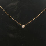 Brand New 0.25ct Natural Diamond Bezel Set Pendant Necklace in 14k Yellow Gold