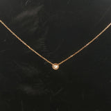 Brand New 0.25ct Natural Diamond Bezel Set Pendant Necklace in 14k Yellow Gold