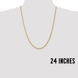 Brand New 14k Yellow Gold 3mm Wheat Link Chain Necklace (Choose Length)