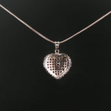 18k White Gold Ruby and Diamond Heart Pendant and 14k Snake Necklace 18"