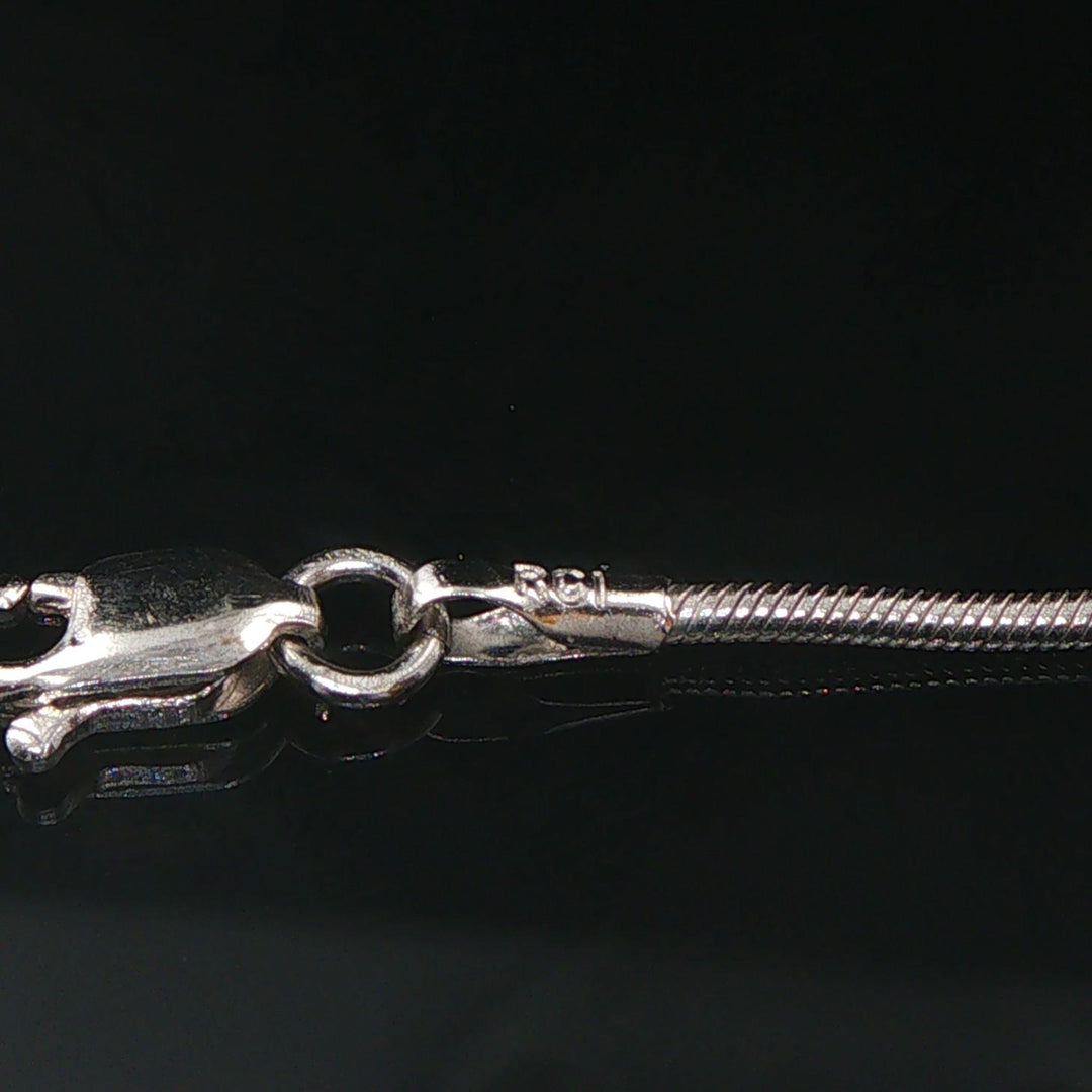 18k White Gold Ruby and Diamond Heart Pendant and 14k Snake Necklace 18"