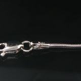 18k White Gold Ruby and Diamond Heart Pendant and 14k Snake Necklace 18"