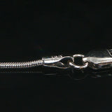 18k White Gold Ruby and Diamond Heart Pendant and 14k Snake Necklace 18"