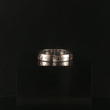 Gucci Icon 18k White Gold 4g Solid Logo Band Ring Italy Size 19