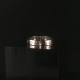 Gucci Icon 18k White Gold 4g Solid Logo Band Ring Italy Size 19