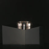 Gucci Icon 18k White Gold 4g Solid Logo Band Ring Italy Size 19