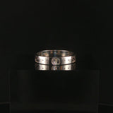 Gucci Icon 18k White Gold 4g Solid Logo Band Ring Italy Size 19