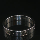 Gucci Icon 18k White Gold 4g Solid Logo Band Ring Italy Size 19