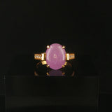 18k Yellow Gold 4.24ct Lavender Jade and Diamond Ladies Ring Size 6.5