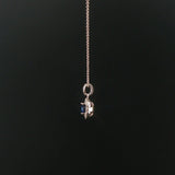 18k White Gold 0.97ct Sapphire and 0.30cttw Diamond Halo Pendant Necklace 16"