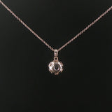 18k White Gold 0.97ct Sapphire and 0.30cttw Diamond Halo Pendant Necklace 16"