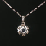 18k White Gold 0.97ct Sapphire and 0.30cttw Diamond Halo Pendant Necklace 16"
