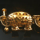 18k Yellow Gold Multi Gemstone and 3.60cttw Diamond Elephant Link Bracelet 7"