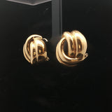 18k Yellow Gold 15.5g Solid Heavy Vintage Knot Clip On Earrings